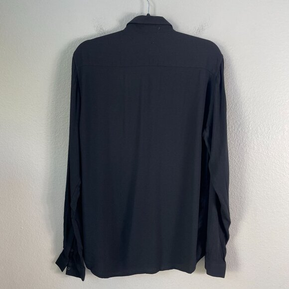 Sandro Womens Medium Black Button Up Shirt Long Sleeve Blouse Top - Picture 11 of 11